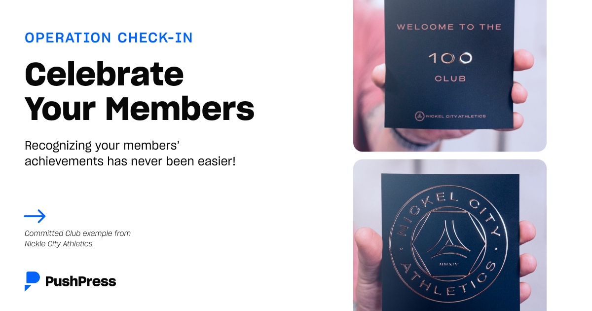 PushPress, Inc. (@pushpressapp) on Twitter photo Once you've started prioritizing gym member check-ins, use the data to celebrate your members!
PRO TIP: Celebrate loyalty and sprinkle in a little brand recognition by giving branded stickers or magnets to your most-committed members! Once you've started prioritizing gym member check-ins, use the data to celebrate your members!
PRO TIP: Celebrate loyalty and sprinkle in a little brand recognition by giving branded stickers or magnets to your most-committed members!
