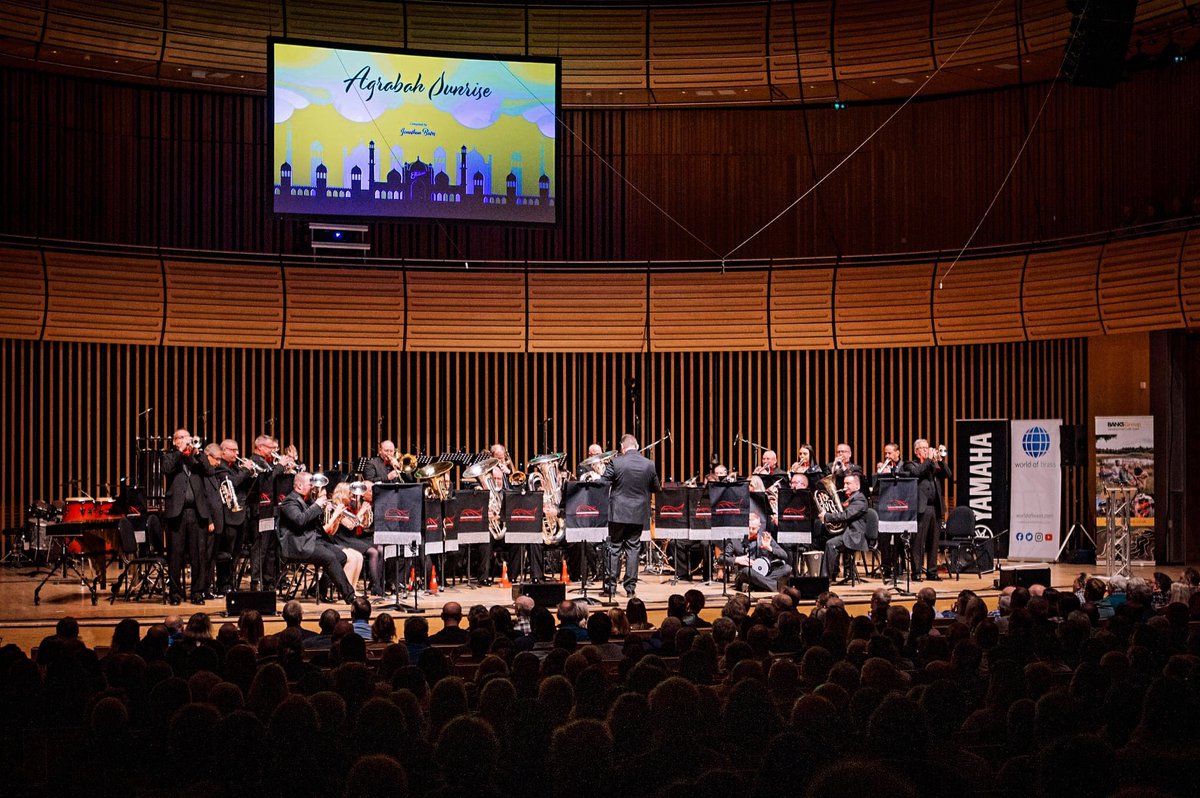 MarkBousie's tweet photo. Another @fodensband @BrassInConcert performance done. Aladdin theme this year. Enjoyed that one. #brassinconcert #brassinconcert2023 #BiC2023 https://t.co/MyuzbN0f5E