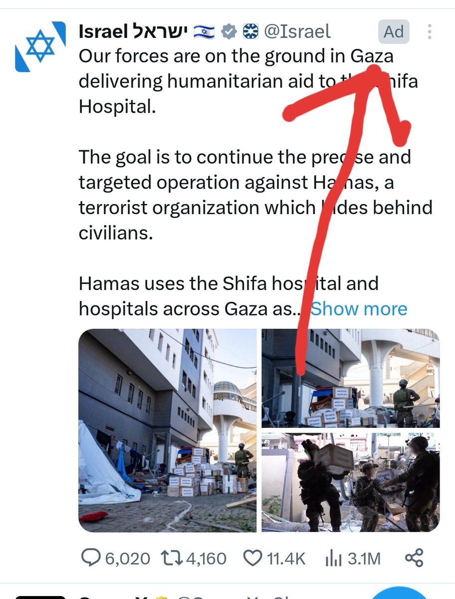 Probie1425's tweet photo. @Israel I know absolutely nothing about this conflict,  or the region for that matter, but the fact that you are sponsoring an ad on social media tells me that you are the one of the assholes in this situation. https://t.co/5PN4hHOx2H