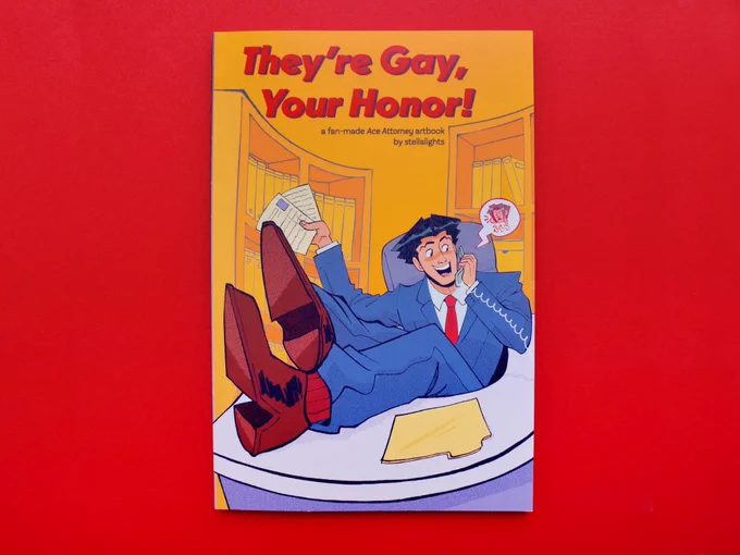 THEY'RE GAY, YOUR HONORMy 100+ page Ace Attorney artbook is available for pre-order next Friday, 11/24! Full of illustrations, sketches, comics, and more, there are enough fruity attorneys to look at for days on end. Check it out below  #AceAttorney 