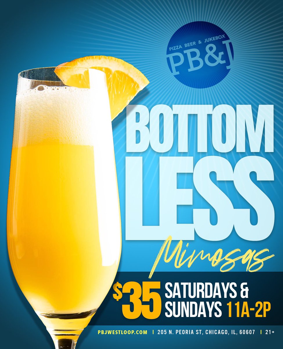 Are you ready to go bottomless? Rock our jukebox brunch with $35 bottomless mimosas every Saturday and Sunday from 11AM - 2PM! Bottoms up!