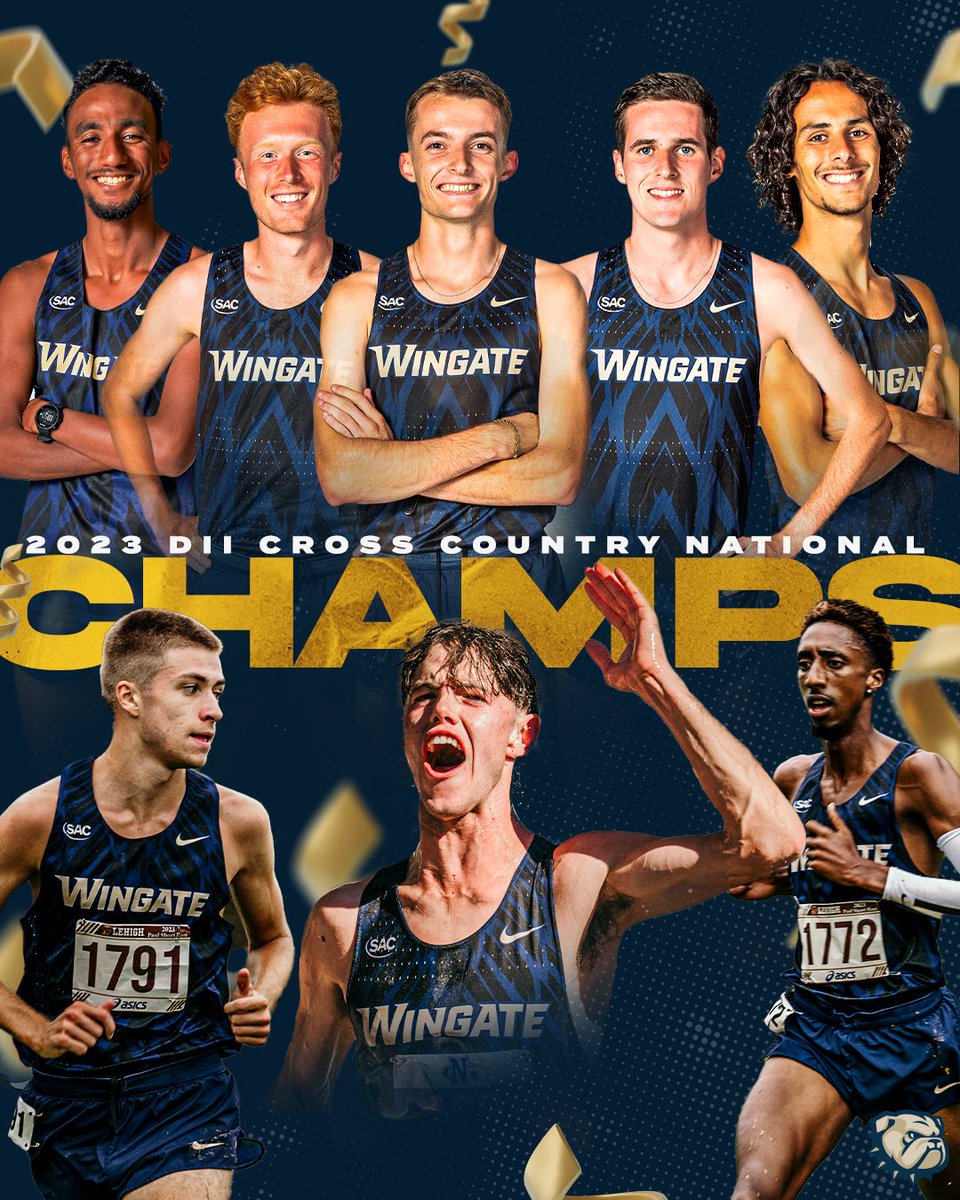 Wingate Bulldogs (@wu_bulldogs) on Twitter photo 🏆 NATIONAL CHAMPS 🏆
<a href="/Wingate_XCTF/">Wingate Track & Field and Cross Country</a> takes home the 2023 Men’s Cross Country National championship!!!!!!
First in program history; third <a href="/NCAADII/">NCAA Division II</a> team title in school history!!
#OneDog 🏆 NATIONAL CHAMPS 🏆
<a href="/Wingate_XCTF/">Wingate Track & Field and Cross Country</a> takes home the 2023 Men’s Cross Country National championship!!!!!!
First in program history; third <a href="/NCAADII/">NCAA Division II</a> team title in school history!!
#OneDog