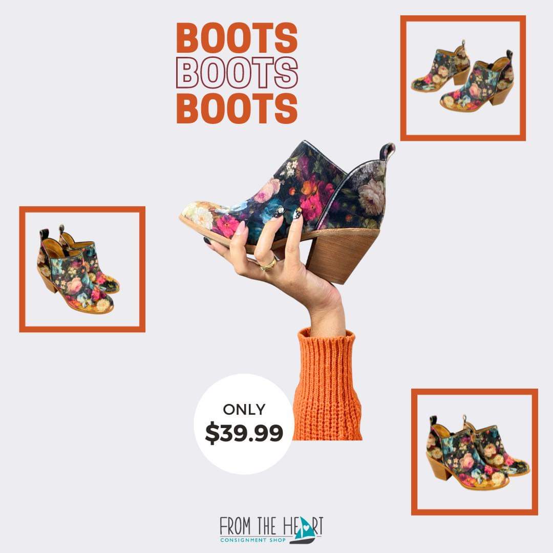 FTH_Consignment's tweet image. These ankle boots are so fun and colorful!

Sofft Black/Multi Floral Ankle Boots, Size 6.5, $39.99

#budgetfriendlyfashion #consignmentatitsbest  #resale #shopsmall #shopsecondhand #consignmentshop #shoplocal
 #luxuryconsignment #designerconsignment #designerresale #upscaleresale