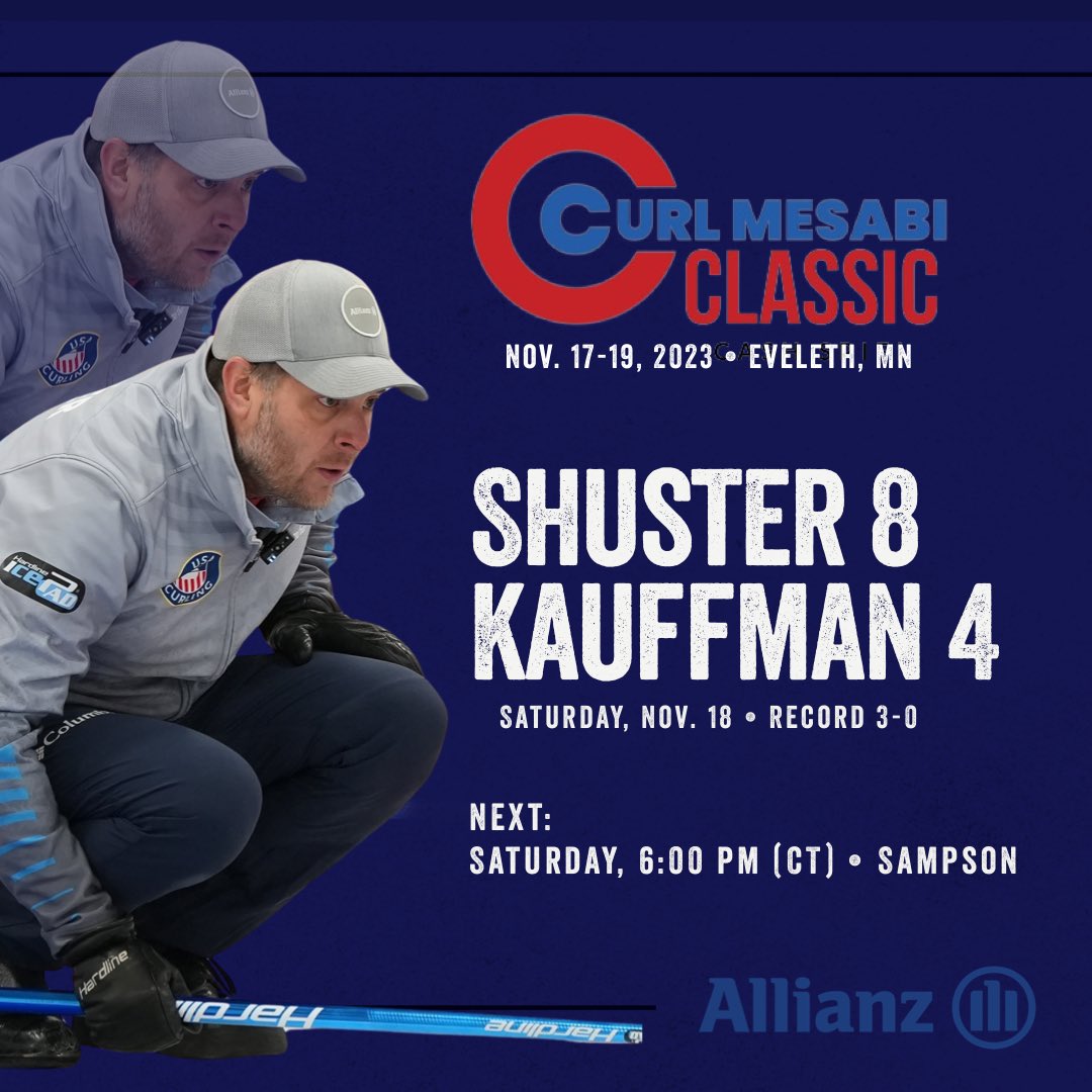 A perfect 3-0 in Eveleth with our last round robin coming up this evening! Standings: curlingzone.com/event.php?even… (📸 Courtney Kerns) #CurlMesabi | #TeamShuster | #AllianzLife