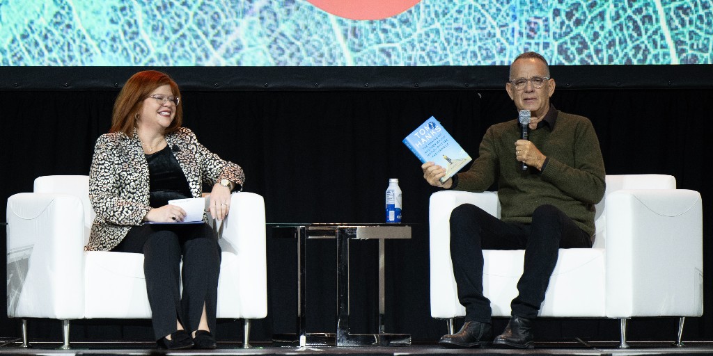 "Holding the mirror up . . . is a way we can all reach each other, all understand each other, all the ways we can all have empathy and respect for each other if we hold the mirror up to [nature]." Thank you to Tom Hanks for sharing his love of literacy in today's General Session.
