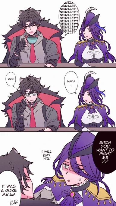 [ ⛓️🌧️ ] Supportive BFF Clorinde-san #wriolette #リオヌヴィ #Wriothesley #Neuvillette #Clorinde 