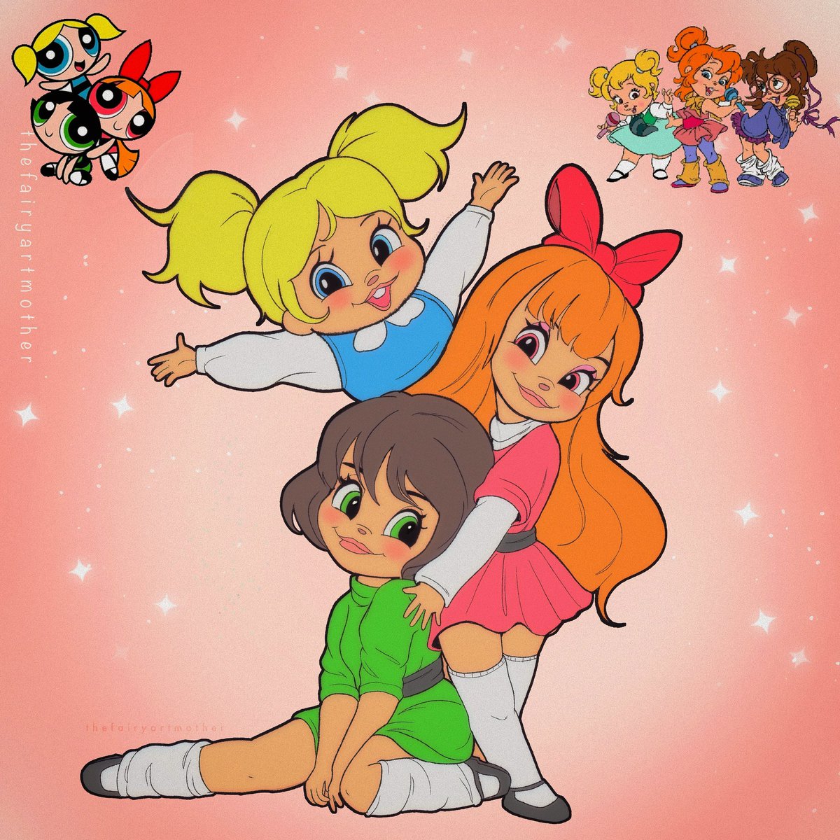 Resharing The Powerpuff Girls and Chipettes mashup I made to celebrate the 25th Anniversary of PPG!