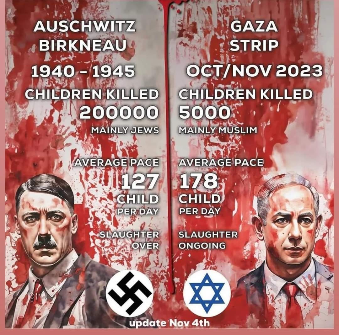 Gazze'de soykırım suçu işlemekte olan Katil İsrail'in her istediği mühimmatı sağlayan Amerika da en az israil kadar soykırım suçu işlemektedir. 
#ZionistCensorship 
#ZionistTerrorists 
#Zionist_Worst_Than_Nazis 
Netanyahu = Hitler
Siyonizm = Nazism