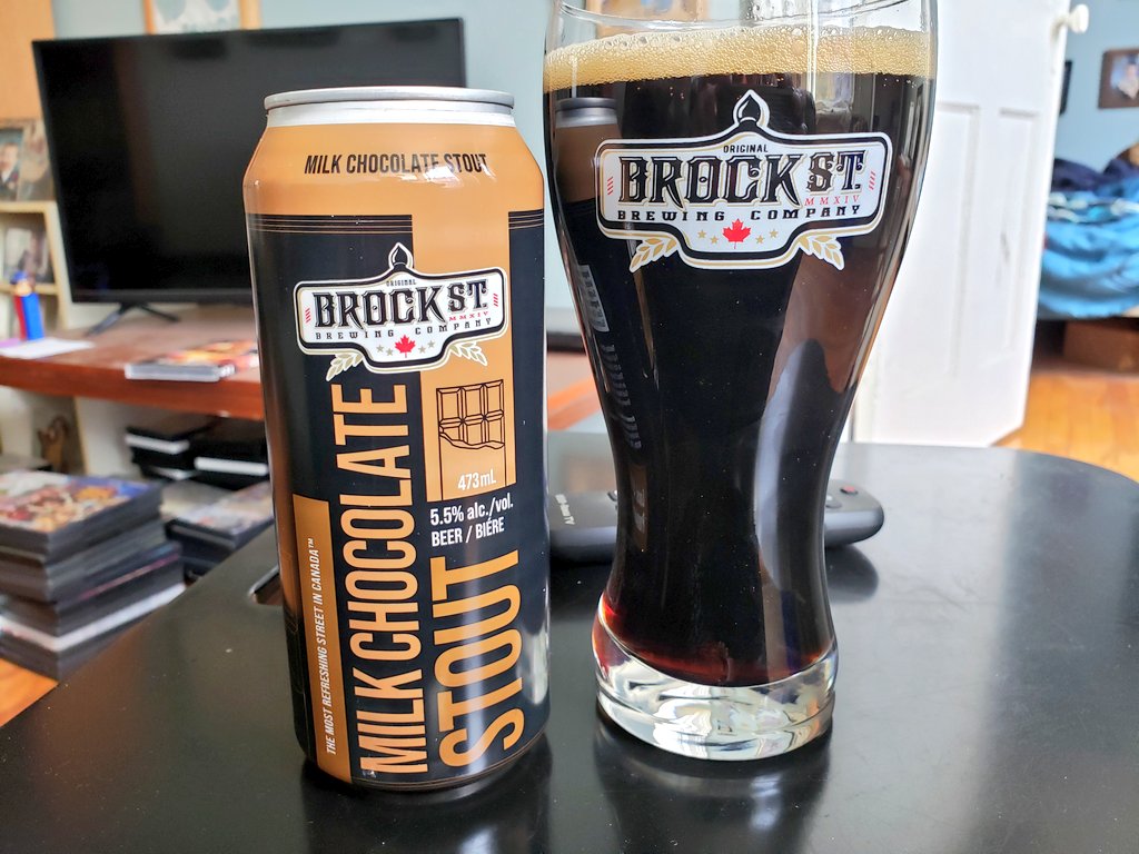 BeerStoreDude's tweet photo. THE STOUTURDAY BEFORE LAS VEGAS! Land in Vegas roughly noon tomorrow so I've made the executive decision to drink Stouts today. Gotta love that @BrockStBrewing Milk Chocolate Stout, my favourite of their roster! With a boost from lactose, this is a 5.5% glass of chocolate milk! https://t.co/RQt5wJ1c8j