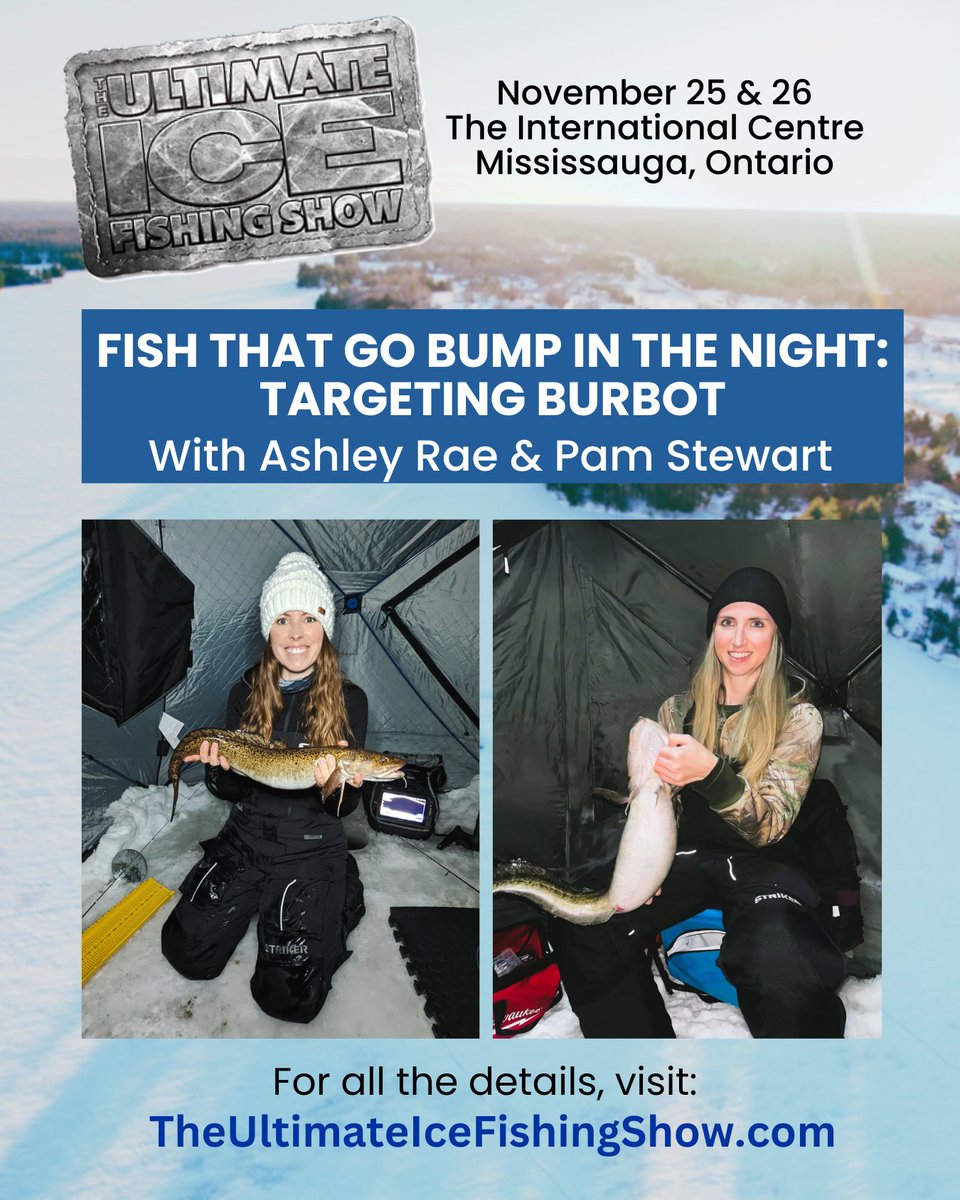 I'm VERY excited to share the stage with my best pal, Pam Stewart, for the first time NEXT WEEKEND at the Ultimate Ice Fishing Show in #Toronto! It’s going to be a fun weekend of chatting all things ice fishing, and helping anglers get suited up with Striker! #icefishing #fishing