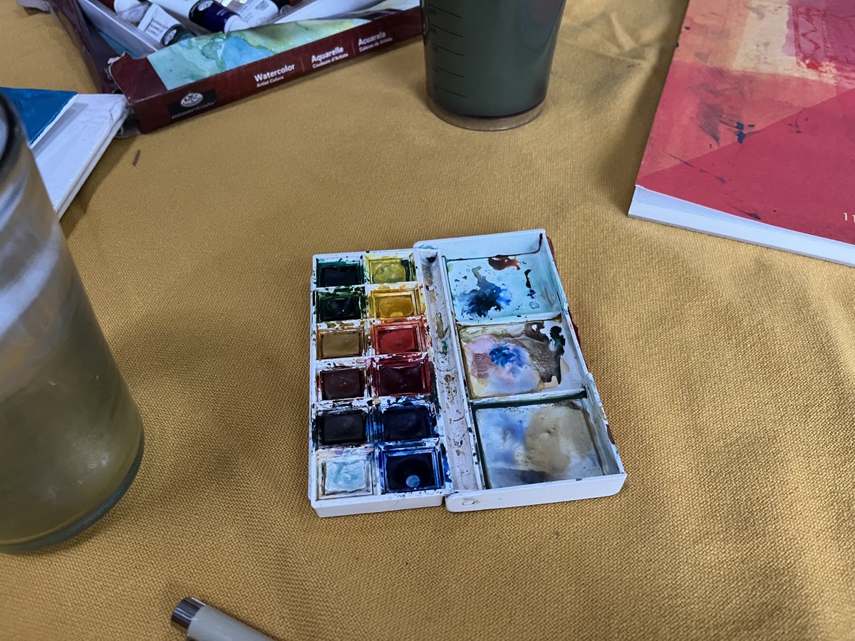 ProxyUniversal's tweet photo. #30daysofmaking day 2
I painted a quick water color portrait of DenZolo. We hosted a dinner of poutine and pie. Then lit a big fire in Fisher stove and crafted together for the remainder of the evening. https://t.co/EmP0qqza9t