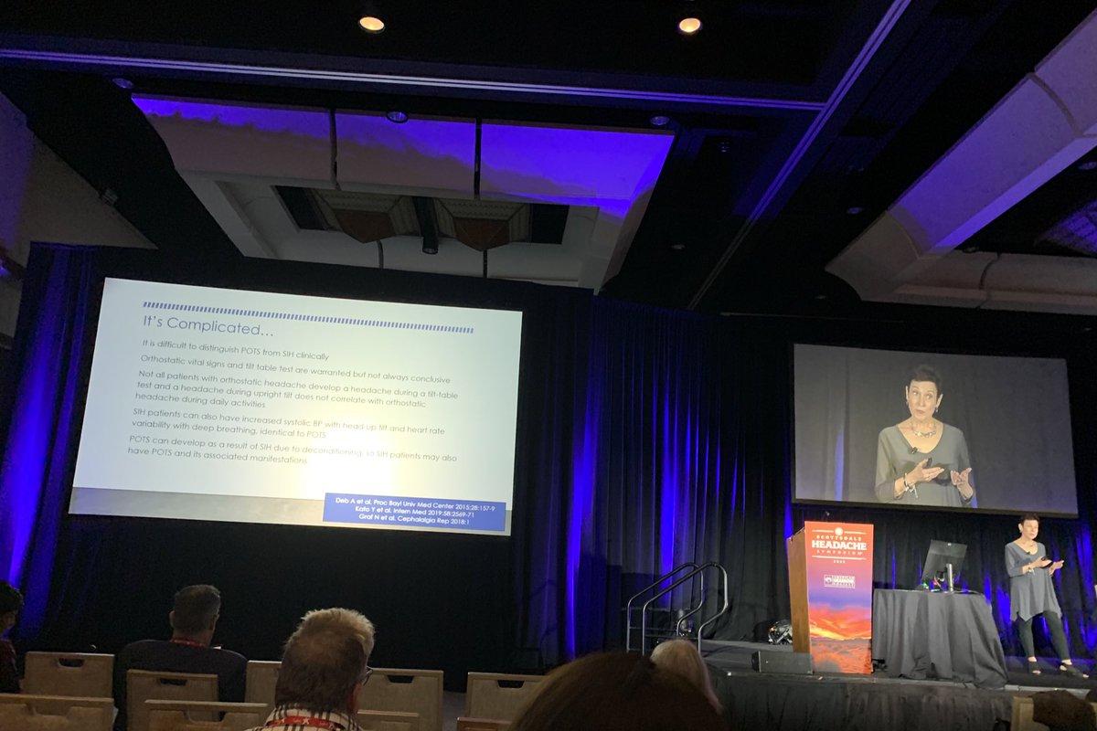 SimyParikh's tweet image. #SpinalCSFLeak can be challenging to diagnose. Dr. Friedman walks us through overlapping clinical symptoms with #migraine, post traumatic headache, occipital neuralgia, and #POTS @ahsheadache #AHSAZ