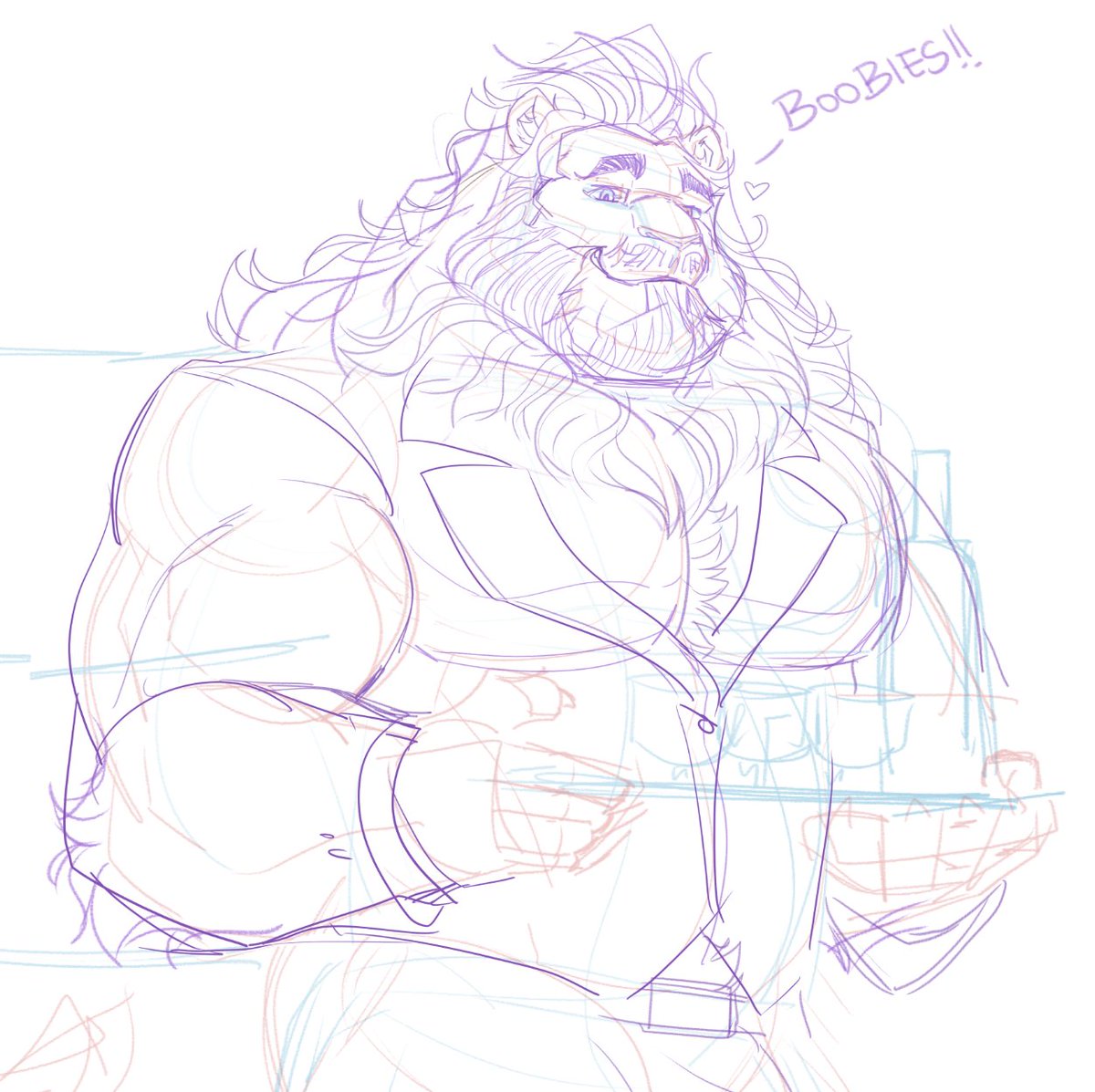 [WIP Sketch for a fwiend] A shy lion butler ❤️🦁
