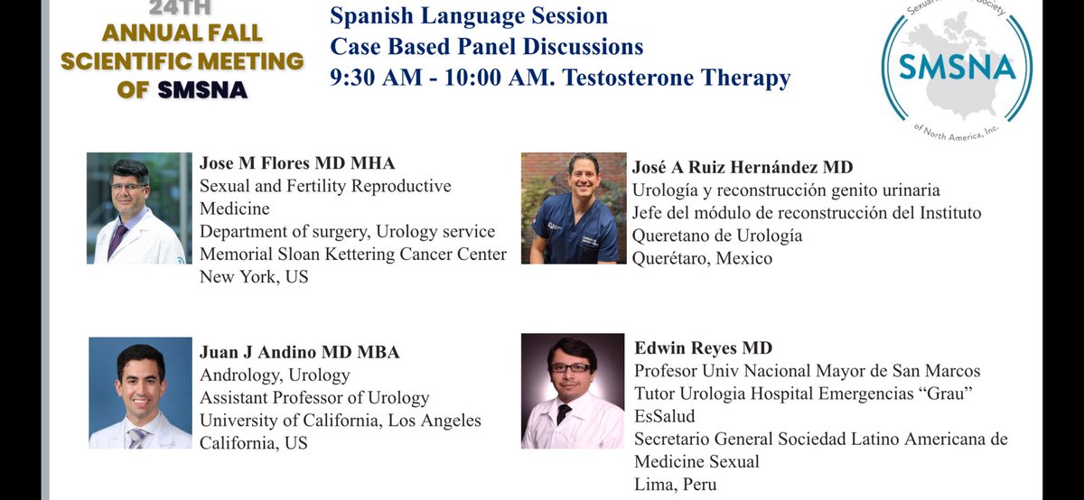 Honor to moderate this section for SLAMS @JJAndinoMD Edwin Reyes MD Dr. Jose Ruiz super great presentation about TTH, age, Pca, and polycythemia high-quality information provided by Latinx super start at #SMSNA2023 @SMSNA_ORG @HispanicUroNA