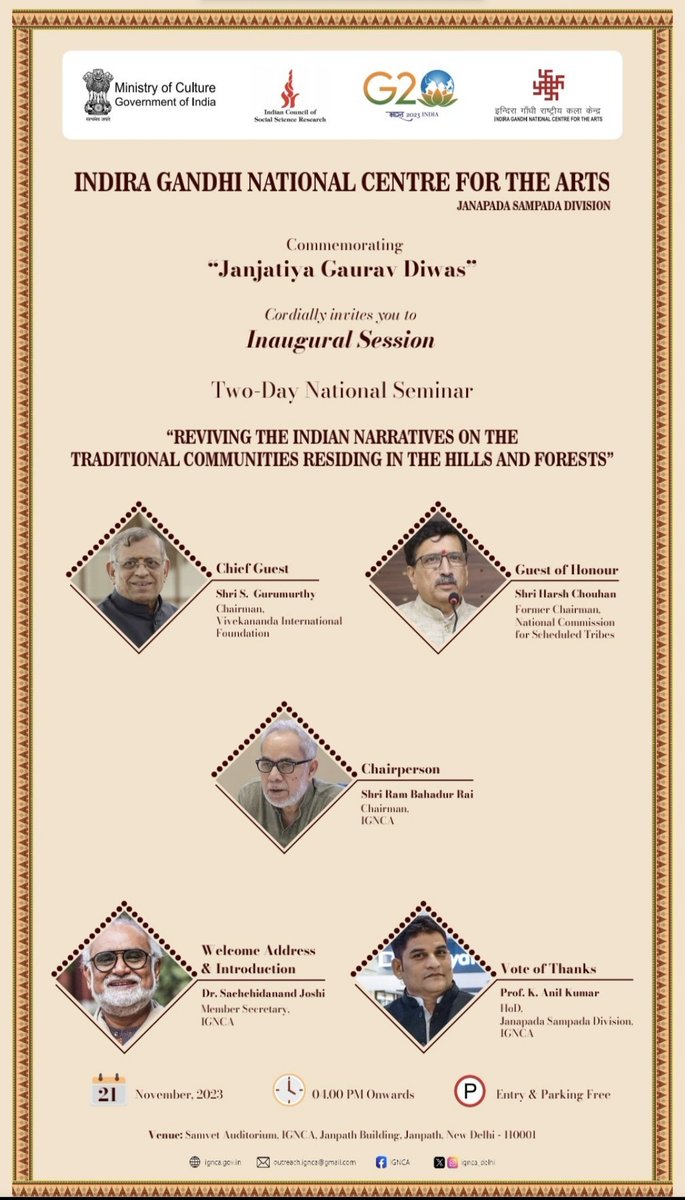 IndigenousLLK's tweet photo. This is how India's Hindu supremacists continues to rewrite our history and manufacture an imaginary past. We reiterate the direct complicity of ANTHROPOLOGISTS in this dangerous "decolonisation" project. Shame shame @ignca_delhi  @ansigoi @icssr @MinOfCultureGoI https://t.co/3njaMp01f3