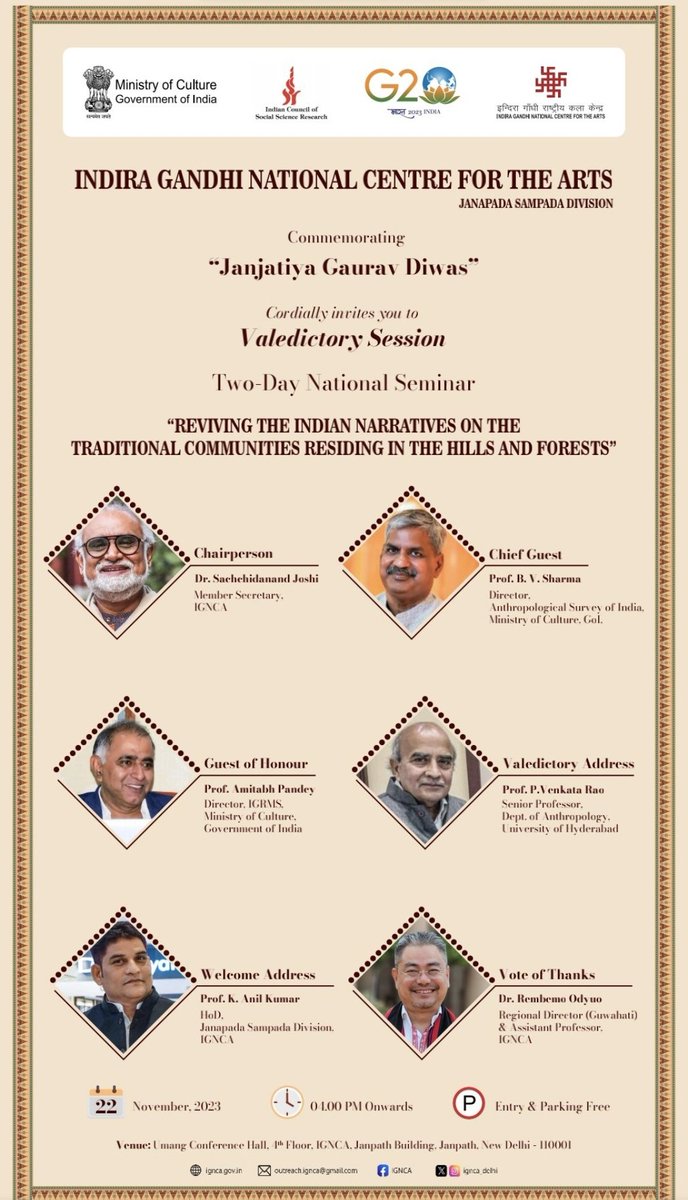 IndigenousLLK's tweet photo. This is how India's Hindu supremacists continues to rewrite our history and manufacture an imaginary past. We reiterate the direct complicity of ANTHROPOLOGISTS in this dangerous "decolonisation" project. Shame shame @ignca_delhi  @ansigoi @icssr @MinOfCultureGoI https://t.co/3njaMp01f3