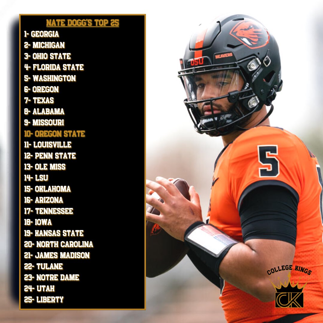 ND__Sports's tweet photo. @NateLeeReports &amp; @CarsondavidMor1 drop their Week 12 Top 25 Rankings‼️

Is Georgia the best team in the country?? | College Kings Ep. 12 Pod links below⬇️

Follow @ND__Sports for more | #cfb #cfbplayoff #cfp #top25 #rankings #collegefootball #collegegameday #nds https://t.co/Zih7x4mqnf