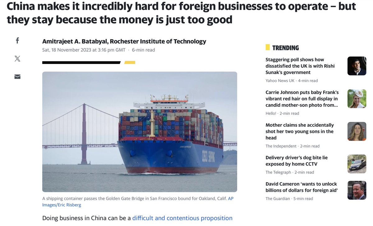 OzymandiusUK's tweet photo. ‘As a precondition for doing business in China, American and other firms may be subjected to the forced transfer of their technology’
Say what?
#China #Australia #Washington #London #FTSE #Taiwan #India #Japan #WallStreet #Finance #Evergrande #CountryGarden #Vanke #Landfor https://t.co/7H9rcbYBJ6