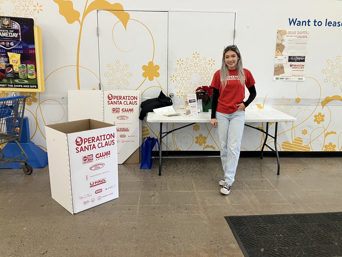 Are you at WalMart? Come say hi and consider donating a new toy for our Operation Santa Claus campaign! Toys go directly to charities like ours! We’ll be out until 1:00PM today. You can also make a donation directly at GiveToTheClaus.com <a href="/WeAreCPLC/">CPLC</a> <a href="/SandersonFordAZ/">Sanderson Ford AZ</a> <a href="/mix969/">Mix 96.9</a>