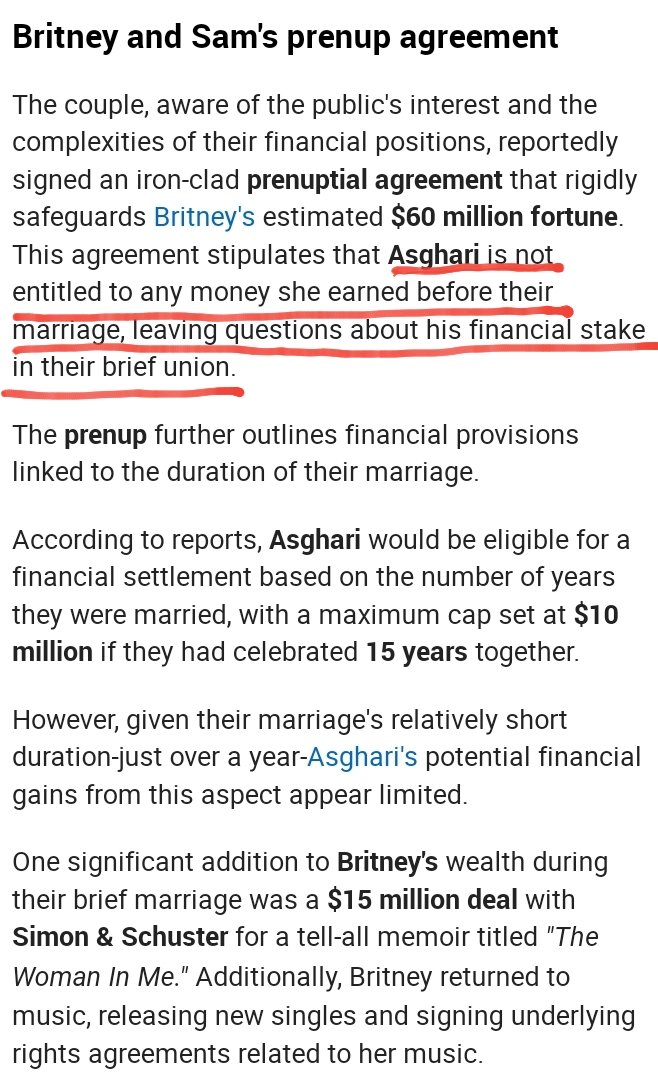 BritneyRadical's tweet photo. The prenup said that Sam would not take money that Britney earned before the wedding, but he would take money after. Do u think he's going to get divorced before collecting his part of TheWomanInCAA? U have to be stupid to not see what they are doing. #JusticeForBritney #CarePlan https://t.co/IaPJz6ykxT