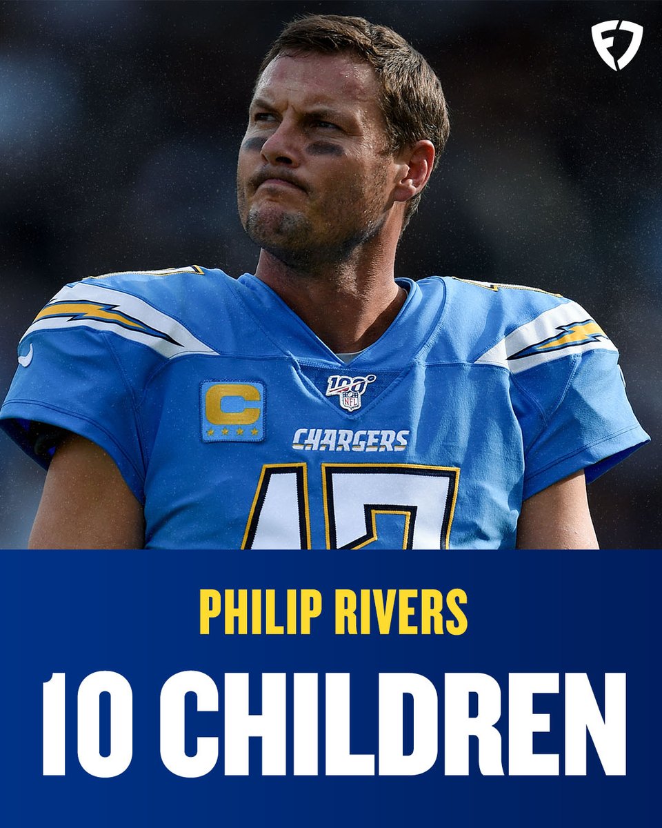 FanDuel's tweet photo. Philip Rivers and his wife welcomed their 10th child in October, per @aldotcom 💙 https://t.co/3lcpzvRg5N