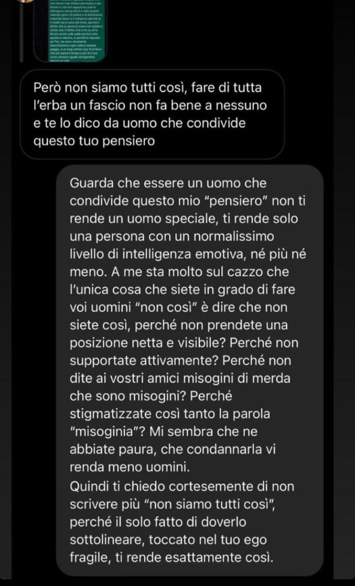 Per chiarire una volta per tutte, il prossimo uomo che permette di rispondermi così lo mangio vivo
#giuliacecchettin