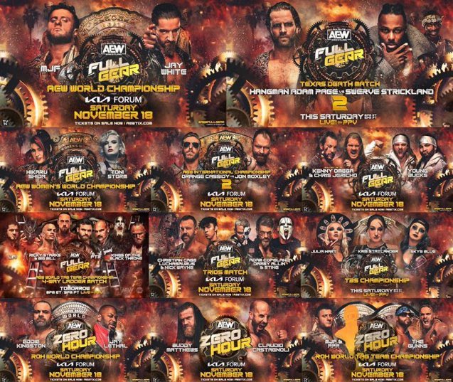 #AEWFullGear Thoughts 1/2: 

Negatives - 

Poor Kingston. 

The Tag (and Trios‼️) Titles have never felt more directionless. 

Stat/Shida both deserved more than they’ve gotten with these title reigns.

Bucks need to stop chasing their own tails. 

Naitch involvement.