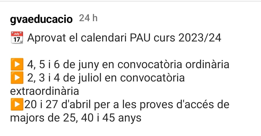 Classesdani1's tweet photo. Grupo abierto Viernes 16:00 para preparar el Grau Mitjà de la JQGV online 🖥️ i también para la PAU.
📱6️⃣3️⃣0️⃣7️⃣2️⃣1️⃣0️⃣5️⃣5️⃣ https://t.co/YZgWiXbIfO