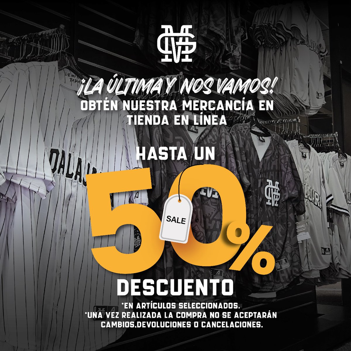 Viste los colores con hasta un 50% de descuento! 🎺 Lleva la esencia de Guadalajara  #LaÚltimaYNosVamos *En artículos seleccionados. *Una vez realizada la compra no se aceptarán cambios, devoluciones o cancelaciones.*Pago únicamente por Paypal