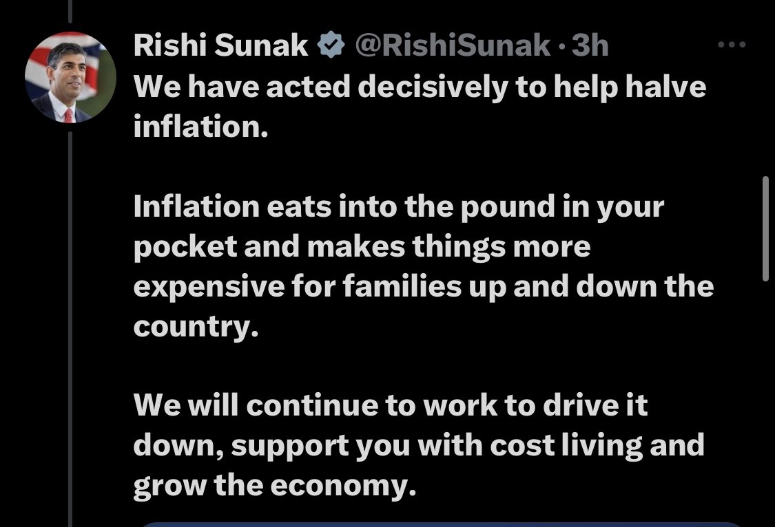 Lie Number 2️⃣ : ‘I have single-handely saved the British economy by halving inflation.’ I’m sorry to say that Rishi is as responsible for halving inflation as I am for the leaves falling in autumn. When Russia invaded Ukraine in February 2022, the disruption to oil and…