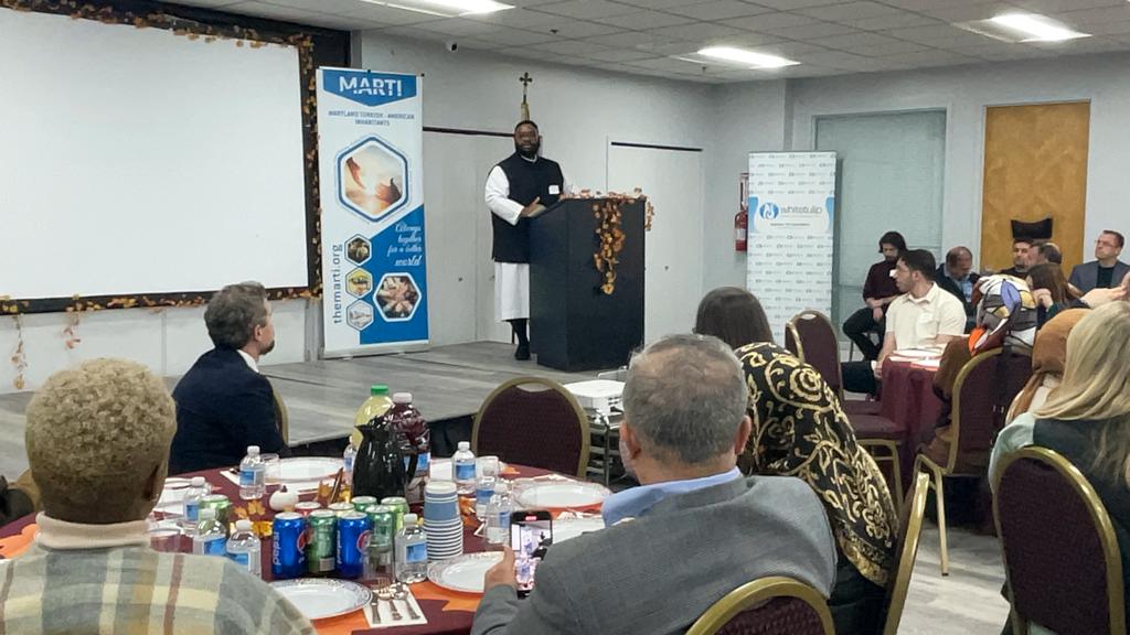 ATFAmd's tweet photo. 2-🍂Honored to have had Dr. Eric Clark, Asst. Prof. of Criminal Justice at Howard County Community College, as our keynote speaker. His powerful speech on "giving thanks when life is at its worst" truly resonated with us all. #ThanksgivingDinner #CommunityGratitude #MARTIEvent https://t.co/qRhjB557zK