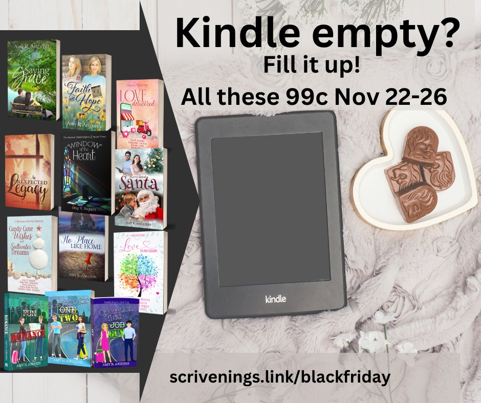 It's your #lastchance to grab almost all my #ebooks for #99cents. Today is the last day of the #blackfridaysale. Don't forget to give a few as gifts too.
scrivenings.link/blackfriday