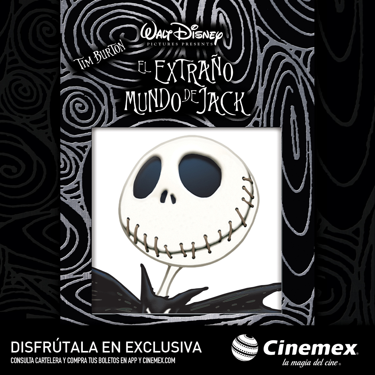 Cinemex's tweet photo. "Vengan a ver las locuras de la Tierra de Halloween."
Ya puedes venir a Cinemex y festejar con nosotros el 30° aniversario de "El Extraño Mundo de Jack": https://t.co/8D0uR2IiVf https://t.co/erLTWrbH8H