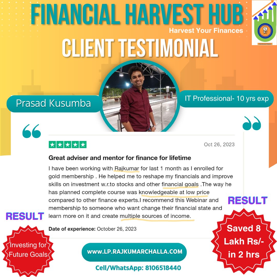 RajkumarChalla_'s tweet photo. Hi, I’m inviting you to join The Art of Harvesting and Growing Your Financial Future webinar 
💰 Create More Income options
💹 Learn Money management skills
📈 Master income tax planning
💰 Increase your wealth
Don’t miss out this 🚀
Enroll now! 💼💵💡https://t.co/yzRbx3mQcw https://t.co/yh0uye894G