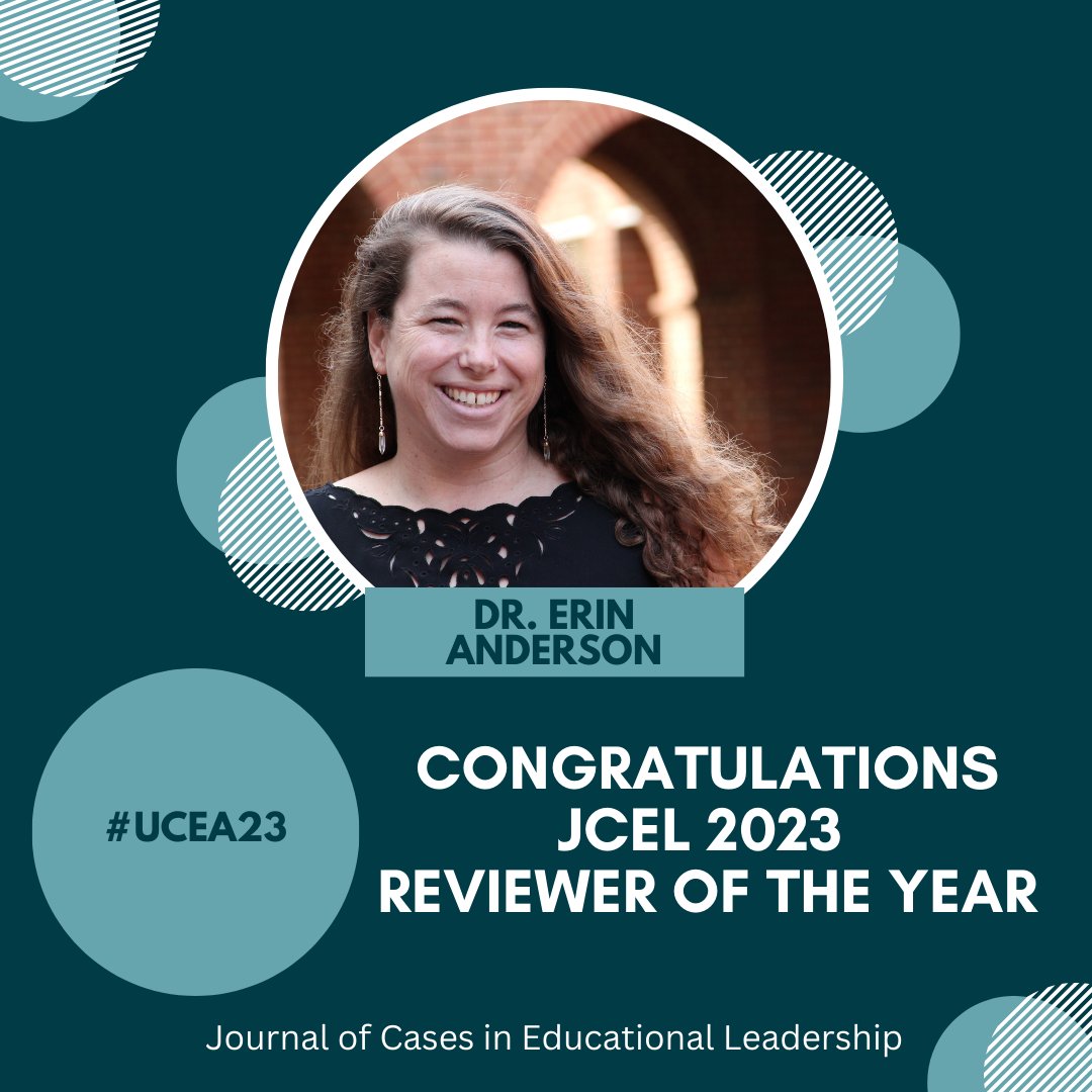 jcel_utsa's tweet image. Congratulations to @DrErin_Anderson for her dedicated service to the Journal of Cases in Educational Leadership! @UCEA #UCEA23