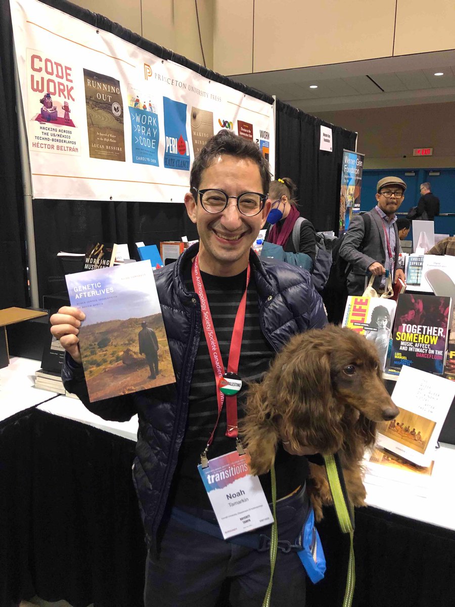 DukePress's tweet image. “Genetic Afterlives” author @NoahTamarkin stopped by the booth at #2023AAACascaToronto #AAACasca2023
