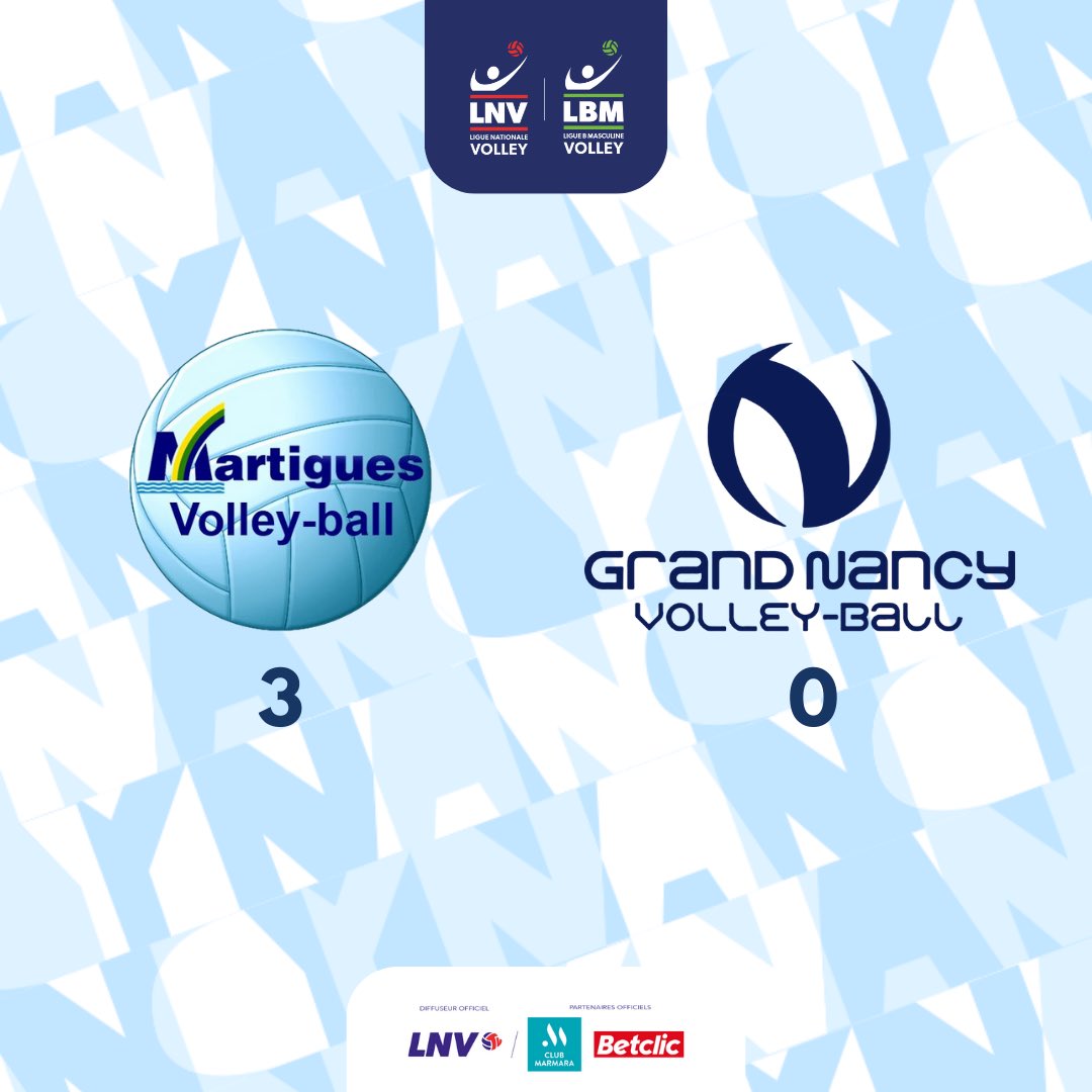 GNVB_'s tweet photo. [6ème journée de LBM]

Cette 6ème rencontre du championnat s’est finalisée sur un score de 𝟯 𝘀𝗲𝘁𝘀 à 𝟬 pour l’équipe de Martigues. 

On reste malgré tout derrière nos 🔵⚪️ ! 

💪🏼💪🏼 

#GNVB #AllezNancy https://t.co/oga8w71ZO7