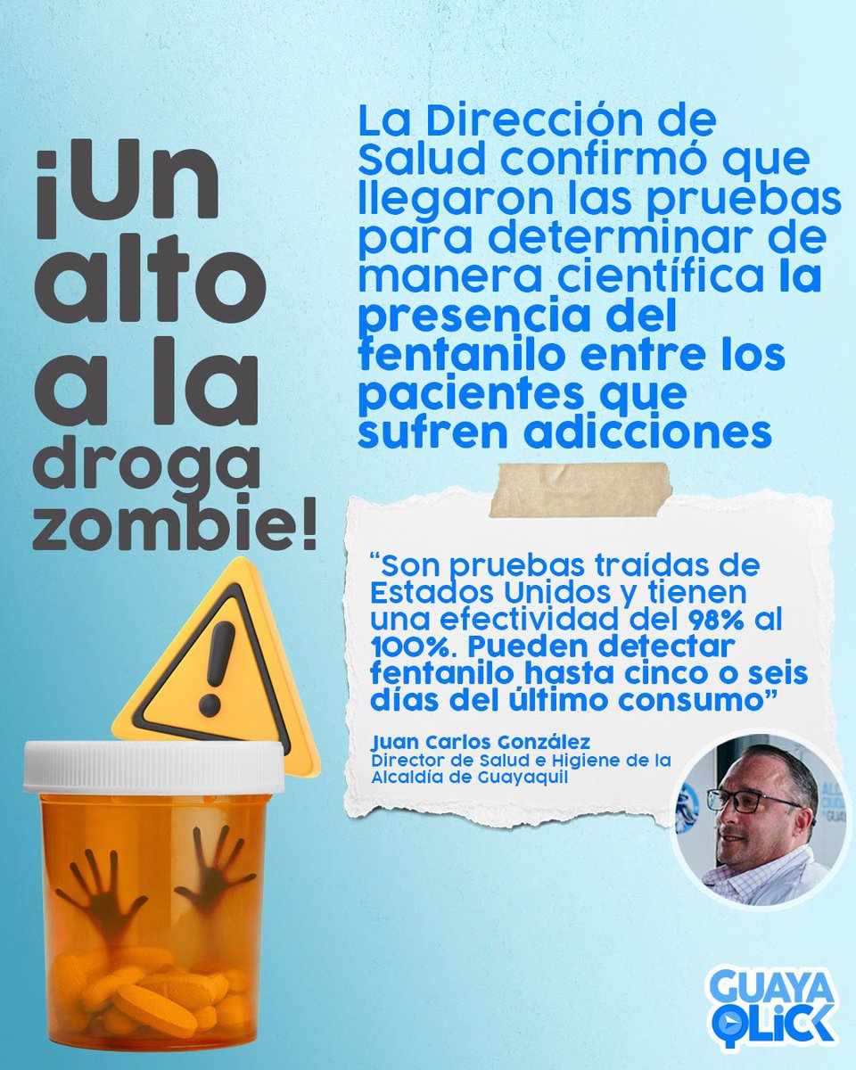 ¡Guayaquil dice NO al fentanilo! 

En la batalla contra la droga zombie, la Alcaldía Ciudadana lidera el camino con pruebas científicas. 🙌🏻

¡Únete a la lucha por un Guayaquil libre de adicciones!

@aquilesalcalde @SaludGye
