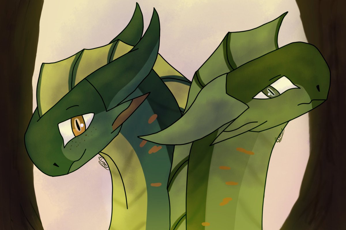 Mandrake & Nettle
:) 

#WingsofFire #wof #dragon #leafwing