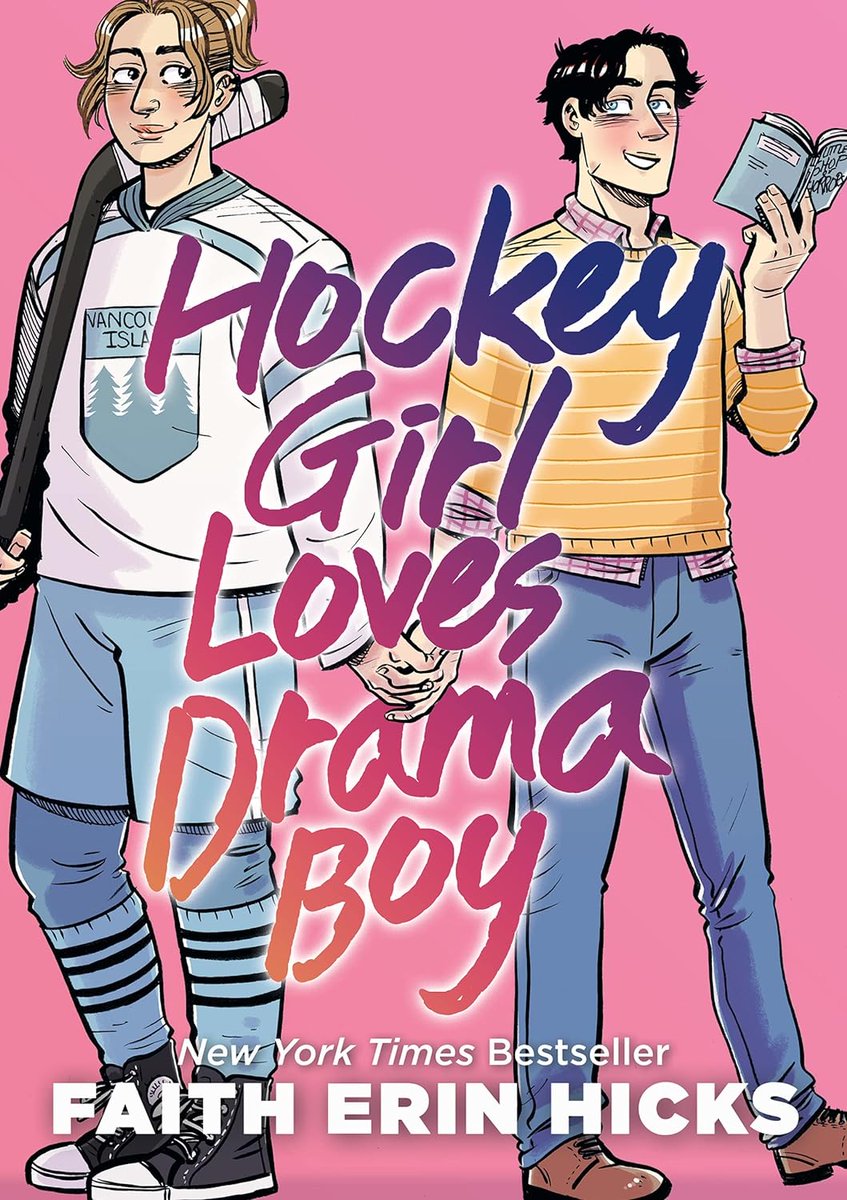 In a similar vein, I found <a href="/FaithErinHicks/">Faith Erin Hicks</a>' "Hockey Girl Loves Drama Boy" at the <a href="/AirdrieLibrary/">Airdrie Library</a>. Lovely example of LGBTQ+ representation and unique and engaging character pair and meet cute, two topics recently discussed in my creative writing. Canadian content too 🍁⭐️⭐️⭐️⭐️⭐️