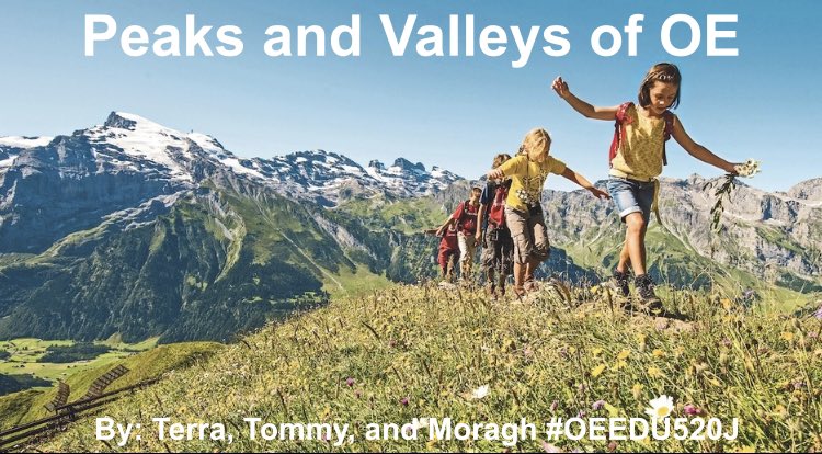 jang_moragh's tweet photo. E chat number 2: peaks and valleys of oe

Q2: Describe an experience where things did not go as planned, but still resulted in peak experiences for you or for your students.

@asforan #oeedu520j https://t.co/4yTw1uOMvJ