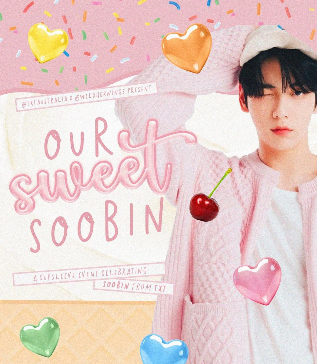 TXTAustralia's tweet photo. [❗️SOOBIN CUPSLEEVE EVENT❗️]

Our Sweet Soobin! Another #TXTAustralia x @weldherwings collab brought to you, from us 🤍

Details of each city's event is in the replies! We look forward to seeing everyone there! 🧡

#TXTeaAus #TXTAusTea https://t.co/aEHcca2B41