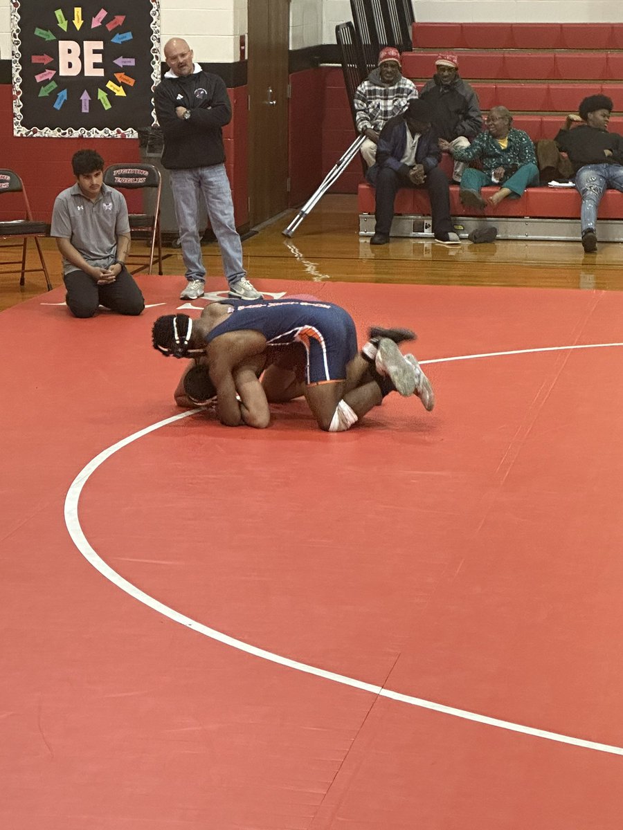 All-Conference OLB <a href="/LadarrionNewell/">Ladarrion Newell</a> working out on the wrestling mat! Team Captain and Leading Tacklers as a Jr. #PawsUP #RPO