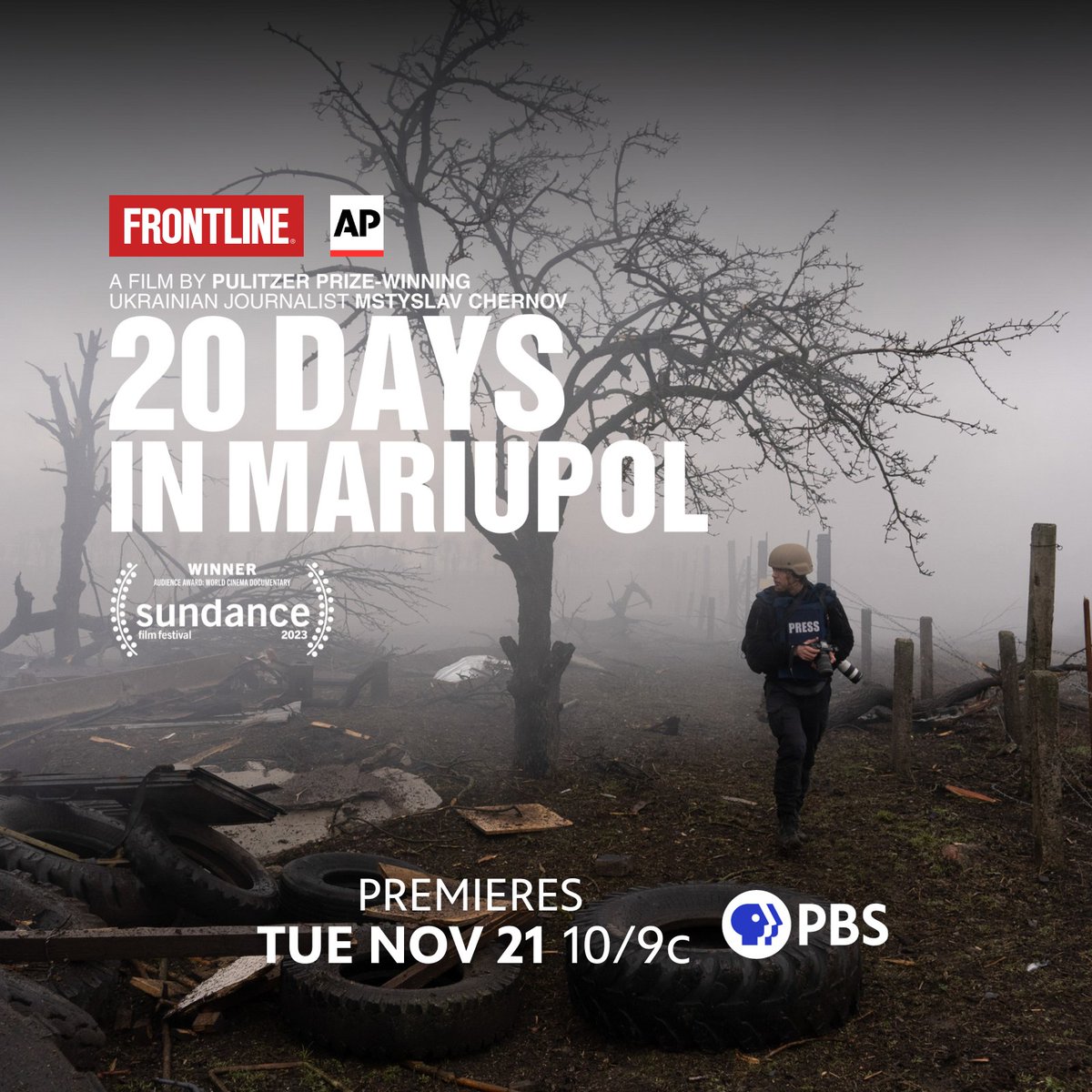 Our film premieres on <a href="/frontlinepbs/">FRONTLINE</a> and will be available to stream in the U.S. on YouTube on Tues Nov 21 at 10/9c (check local listings). 

#20DaysInMariupol will also be available to stream on pbs.org/frontline, in the PBS App, and <a href="/PBS_Docs/">PBS Documentaries Prime Video Channel</a> Channel at 7/6c.