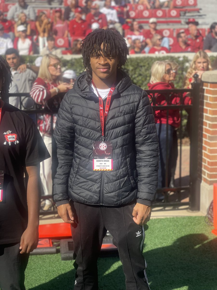 Stewart’s Creek HS (TN) ‘24 ATH Kenny Jordan at @AlabamaFTBL for an unofficial visit today. #RTR #Bama