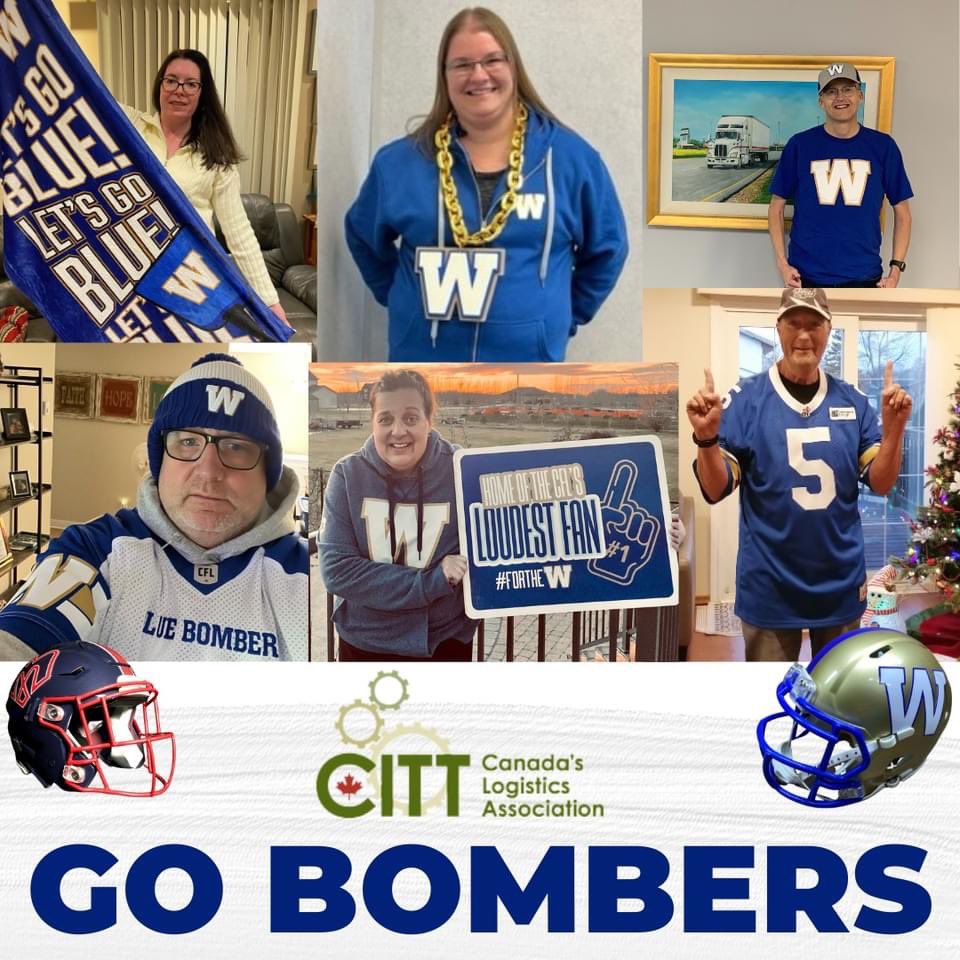 CITTMB's tweet image. 🏈🚚 CITT Manitoba is revving up our support for the  @Wpg_BlueBombers at the Grey Cup this Sunday! Just like precision in logistics, let&apos;s see that precision on the field, and reclaim the throne!!! 
 #GreyCup #LogisticsWin  #ForTheW #ReclaimTheThrone 🏈🚛