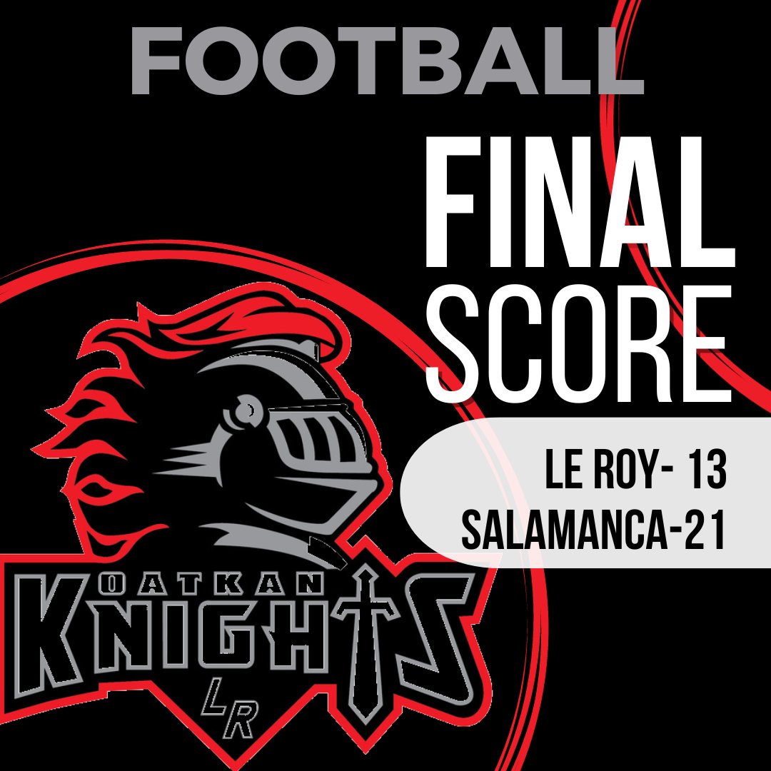 LeRoy_CSD's tweet photo. Far West Regional Championship Class C

Your Knights played their hearts out today, but came up short after a Salamanca TD with 10 seconds left in the game.

Thank you for the great season Knights! https://t.co/gwm1YaBG95