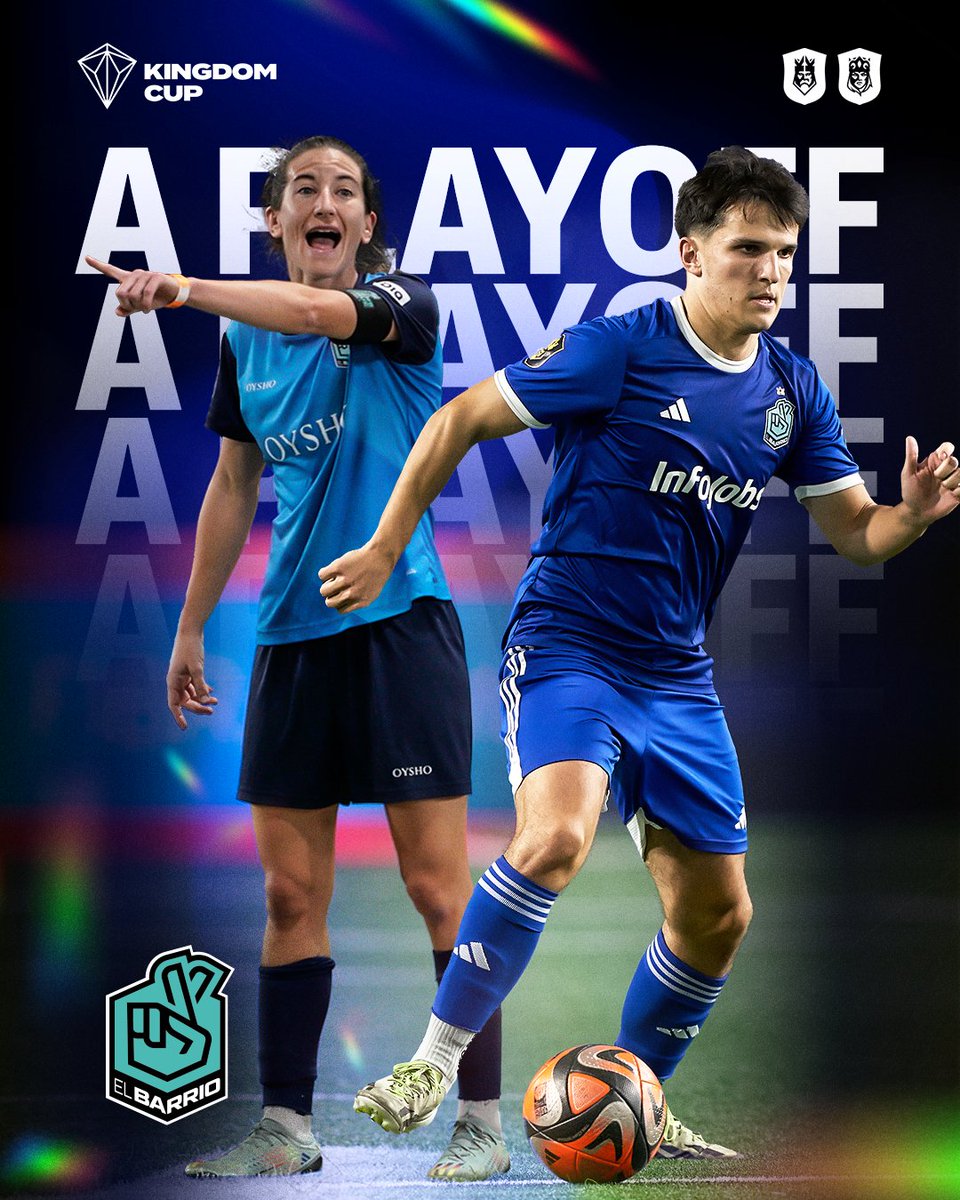 KingsLeague's tweet photo. 🤞CLASIFICADOS🤞

Tras la derrota de @Saiyans_FC_, @elbarrioklk_ está clasificado matemáticamente para los Playoff.

#KingdomCupJ4 https://t.co/bg3aHUVz2F