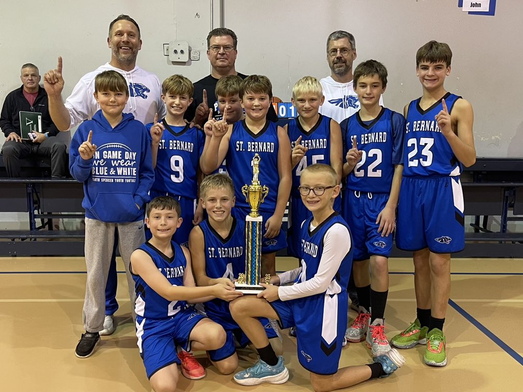 SBPanthers's tweet photo. Congratulations to our 6th grade boys on winning our invitational tournament today! They played two great games to keep the hardware at home! 💙🐾🏀 https://t.co/w6vgwYZpwI