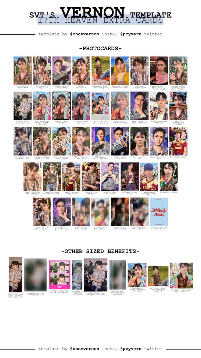 seventeen seventeenth heaven pob/lucky draw/fansign/extra cards
